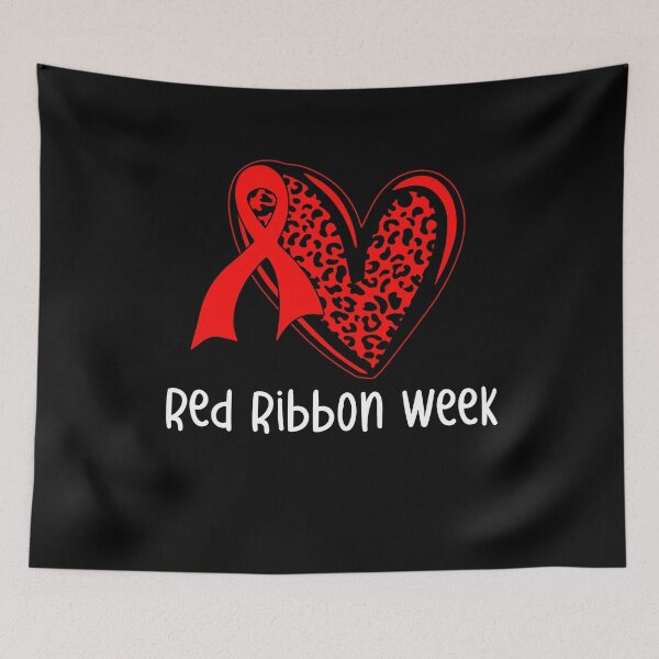 Item preview, Red Ribbon Week – Leopard Heart Awareness Ribbon Drug-Free  designed and sold by Alluka Brand.