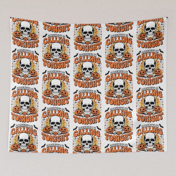 Item preview, Darkness Calling – Spooky Halloween Skull Pumpkins designed and sold by Taans-Creation.