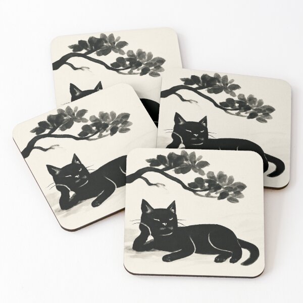 Item preview, Black Cat Contemplating in Silence 静けさの中で思索する黒猫 designed and sold by TakaArtWorks.