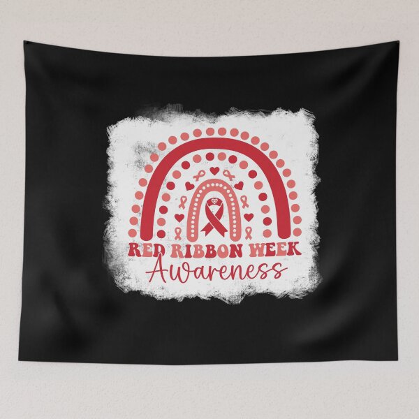 Item preview, Red Ribbon Week Awareness – Rainbow Heart Drug-Free Prevention  designed and sold by Alluka Brand.