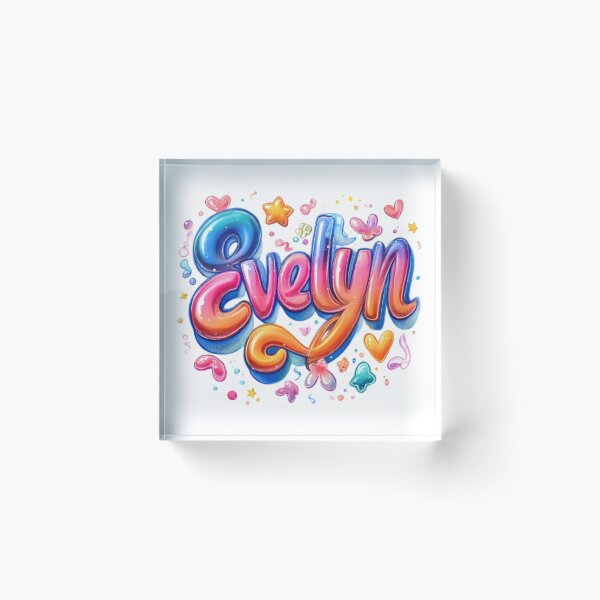 Item preview, Evelyn – Colorful 3D Lettering Design designed and sold by AlexLineArt.