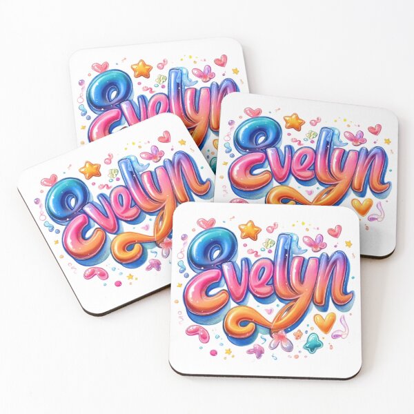 Item preview, Evelyn – Colorful 3D Lettering Design designed and sold by AlexLineArt.