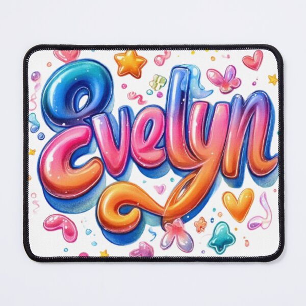 Item preview, Evelyn – Colorful 3D Lettering Design designed and sold by AlexLineArt.