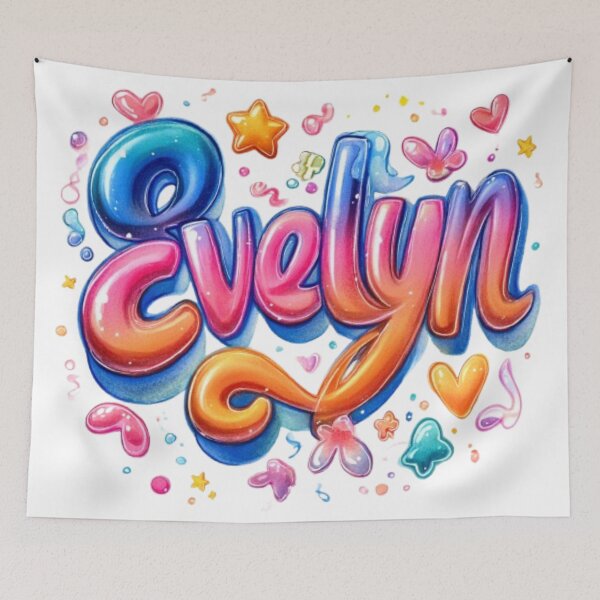 Item preview, Evelyn – Colorful 3D Lettering Design designed and sold by AlexLineArt.