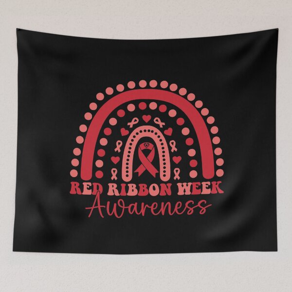 Item preview, Red Ribbon Week Awareness – Rainbow Heart Drug-Free Prevention  designed and sold by Alluka Brand.