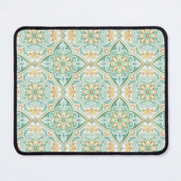 Item preview, Ceramic Sicilian Tiles Green Majolica Pattern designed and sold by hurmerinta.