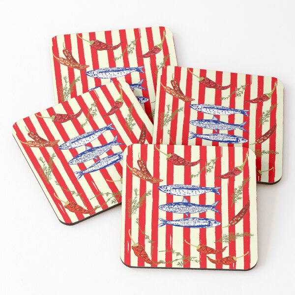Item preview, Hot Chili Sardines with Vintage Stripes designed and sold by MaiZephyr.