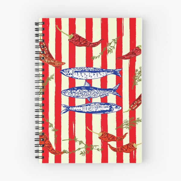 Item preview, Hot Chili Sardines with Vintage Stripes designed and sold by MaiZephyr.
