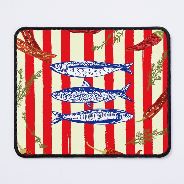 Item preview, Hot Chili Sardines with Vintage Stripes designed and sold by MaiZephyr.
