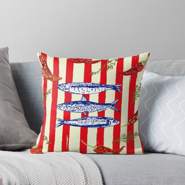Item preview, Hot Chili Sardines with Vintage Stripes designed and sold by MaiZephyr.