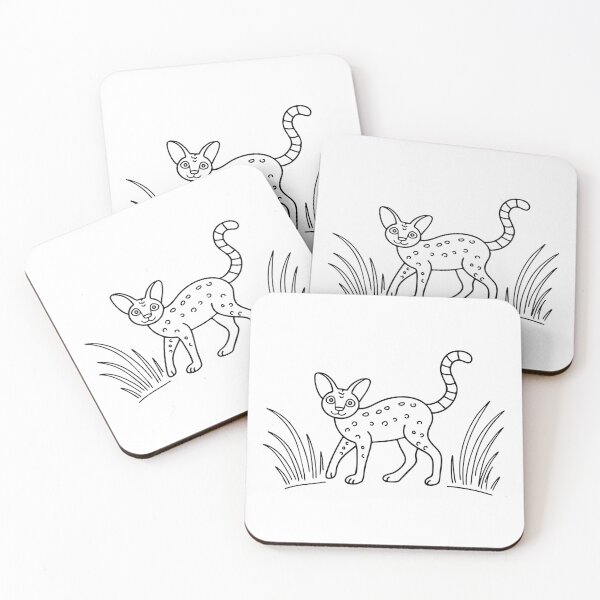 Item preview, A Savannah cat playing with a feather toy on the floor designed and sold by rasagamastore.