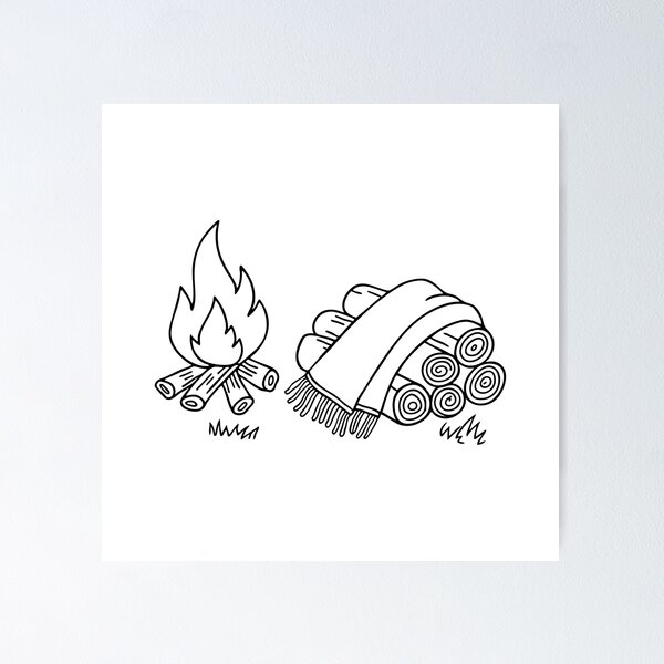 Item preview, A scarf resting on a pile of firewood next to campfire designed and sold by rasagamastore.