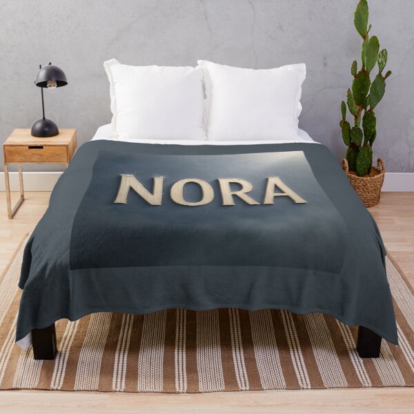 Item preview, NORA Nordic Birch Name Print – Minimal Wood Inlay on Slate Wall with Frost designed and sold by VoidBloom Studio.
