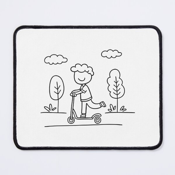 Item preview, A child riding a scooter along a quiet sidewalk designed and sold by rasagamastore.