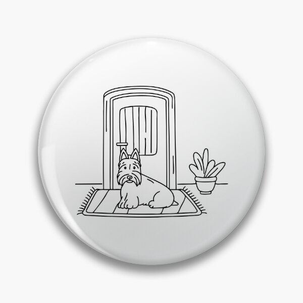 Item preview, A Scottish terrier sitting alert on a doormat by the door designed and sold by rasagamastore.