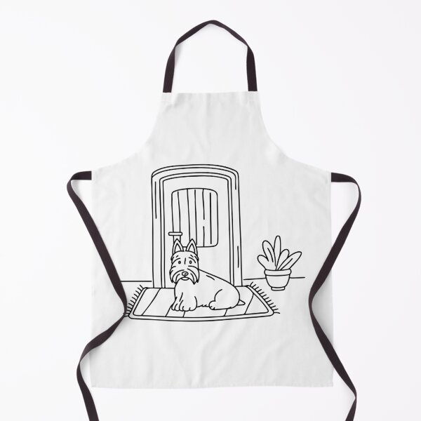 Item preview, A Scottish terrier sitting alert on a doormat by the door designed and sold by rasagamastore.