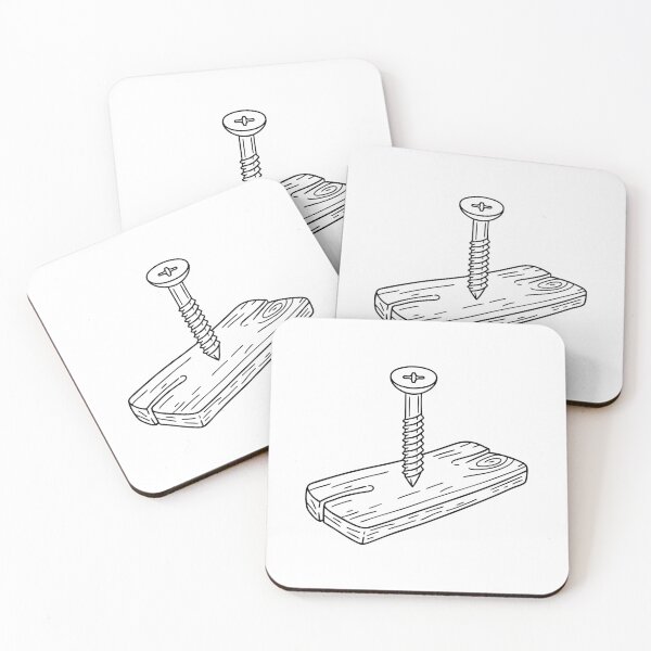 Item preview, A screw partially driven into a cracked wooden plank designed and sold by rasagamastore.