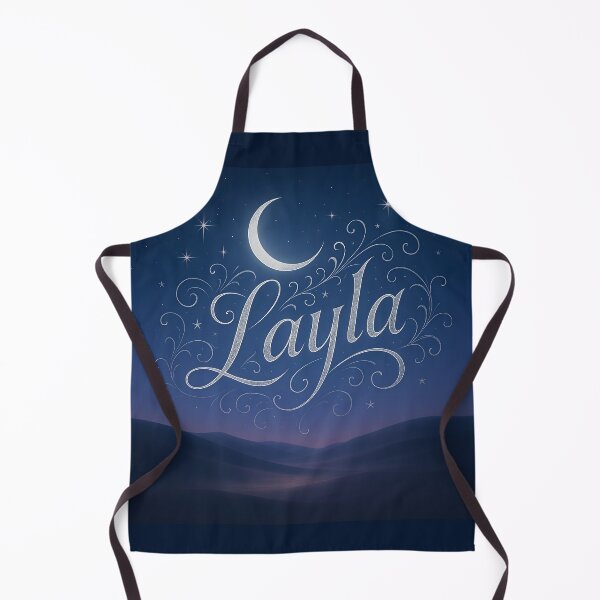 Item preview, LAYLA Moonlit Calligraphy Name Print – Silver Filigree Script over Desert Night Sky designed and sold by VoidBloom Studio.
