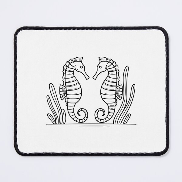 Item preview, A pair of seahorses facing each other among sea plants designed and sold by rasagamastore.