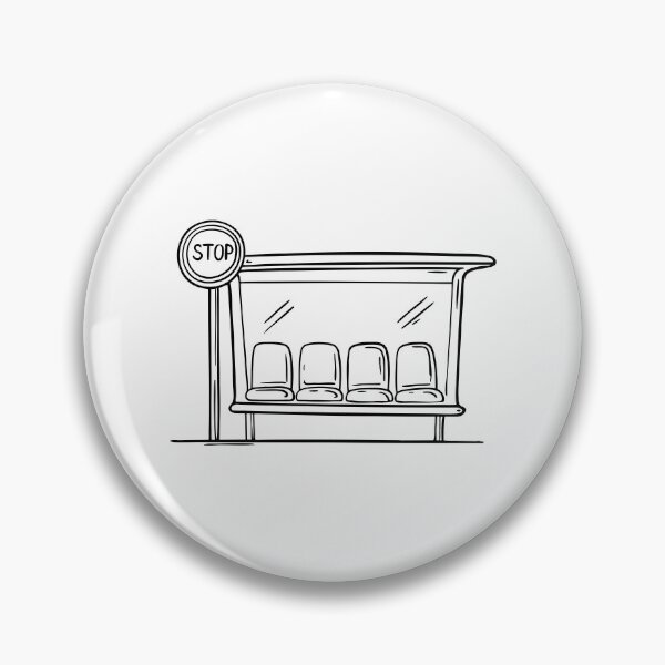 Item preview, A row of empty seats at a quiet bus stop near a stop sign designed and sold by rasagamastore.