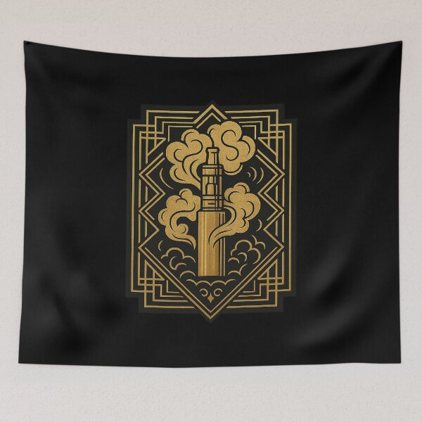 Item preview, Art Deco Vape – Golden Geometric Vaping Design designed and sold by House of Taste Designs.