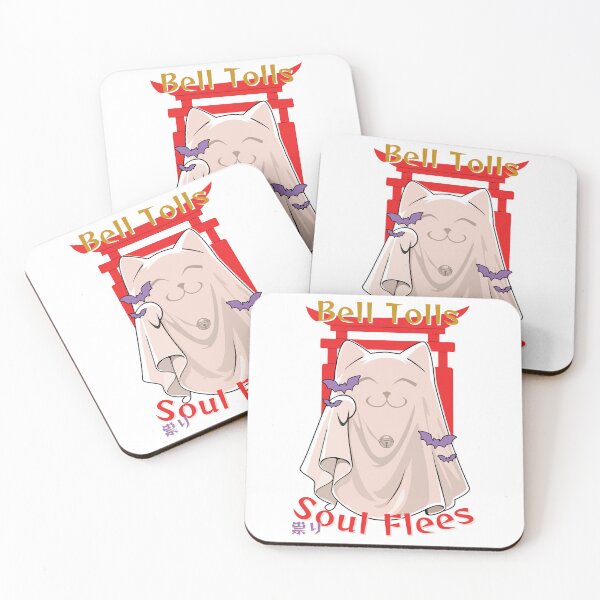 Item preview, Ghost Lucky Cat at the Torii – “Bell Tolls, Soul Flees” designed and sold by NekoPrintStudio | NEOKOt.