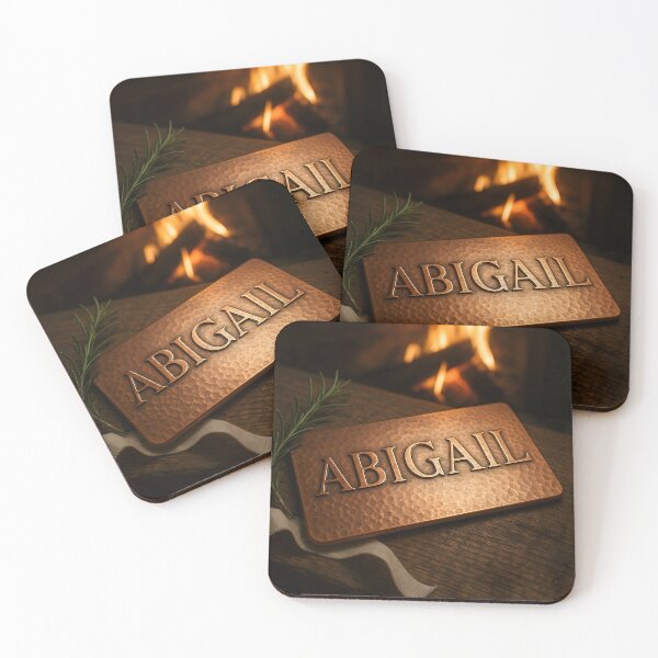 Item preview, ABIGAIL Copper Hearth Name Print – Hammered Plate Typography by Firelight designed and sold by VoidBloom Studio.