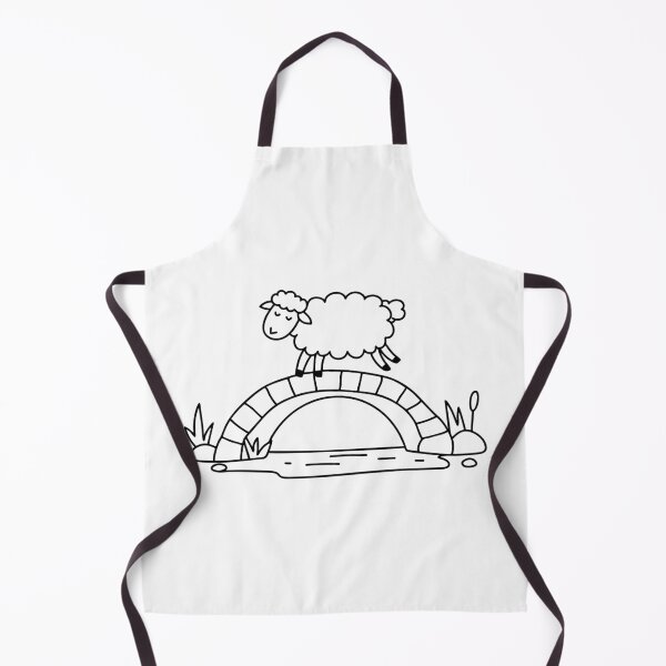 Item preview, A sheep crossing a stone bridge over a stream designed and sold by rasagamastore.