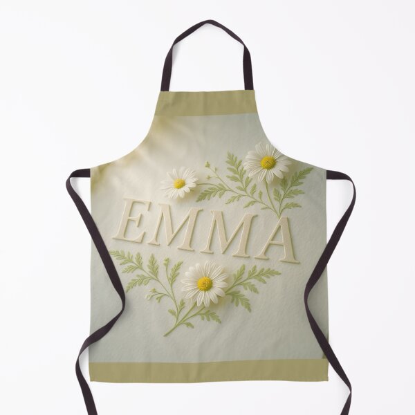 Item preview, EMMA Cottagecore Daisy Name Print – Letterpress Floral on Cotton Paper designed and sold by VoidBloom Studio.