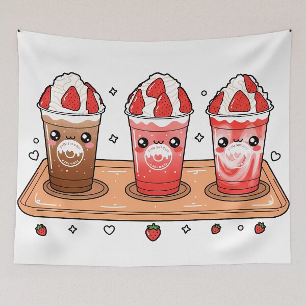 Item preview, Kawaii Strawberry Frappe Trio designed and sold by meesub.