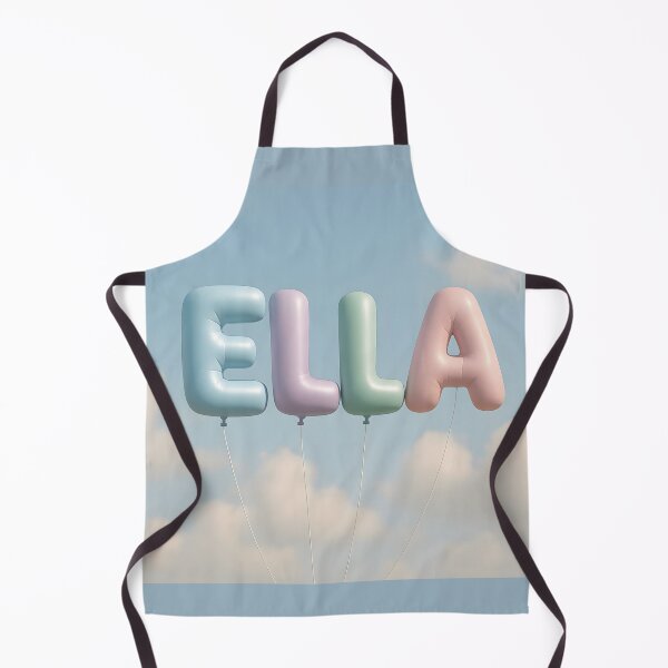 Item preview, ELLA Pastel Balloon Name Art – Letter Balloons in Blue Sky with Soft Clouds designed and sold by VoidBloom Studio.