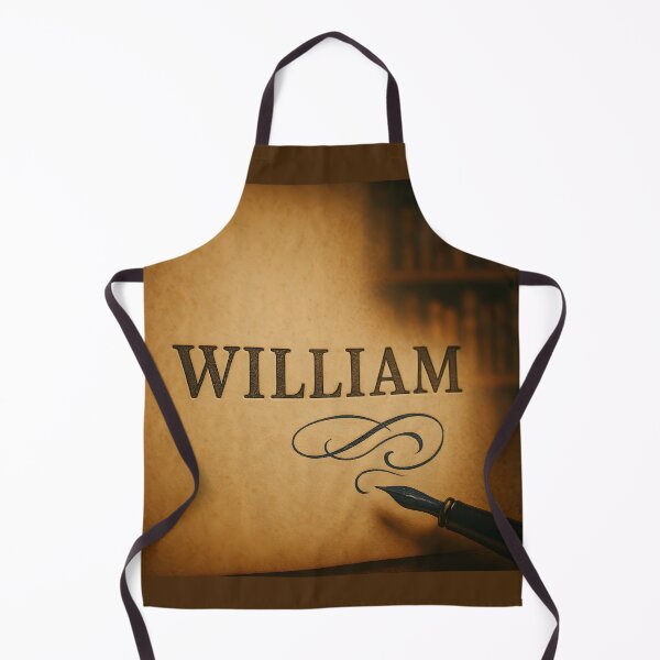 Item preview, WILLIAM Library Letterpress Name Art – Vintage Parchment with Fountain Pen Flourish designed and sold by VoidBloom Studio.