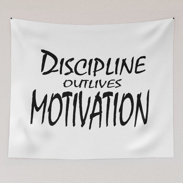 Item preview, Discipline Outlives Motivation – Consistency Mindset Quote Design designed and sold by ArtNestVerse.