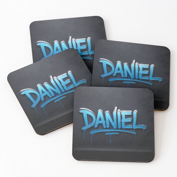 Item preview, DANIEL Graffiti Name Art – Urban Slate Wall Tag in Electric Blue designed and sold by VoidBloom Studio.