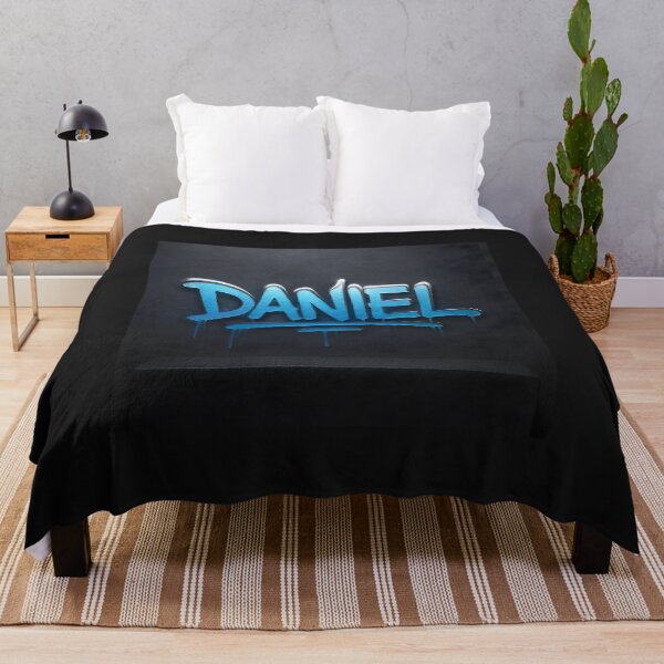 Item preview, DANIEL Graffiti Name Art – Urban Slate Wall Tag in Electric Blue designed and sold by VoidBloom Studio.