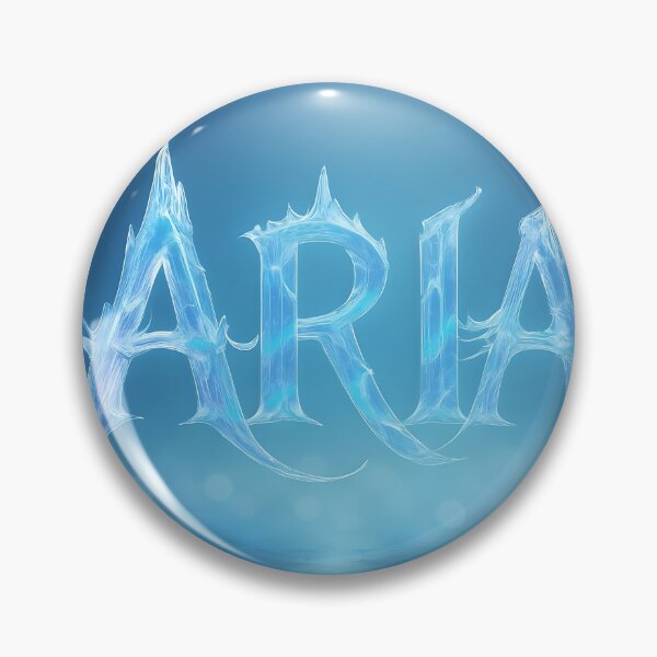Item preview, ARIA Crystal Wave Name Art – Ethereal Ice Typography on Ocean Blue Bokeh designed and sold by VoidBloom Studio.