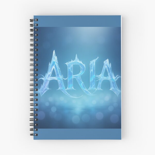 Item preview, ARIA Crystal Wave Name Art – Ethereal Ice Typography on Ocean Blue Bokeh designed and sold by VoidBloom Studio.