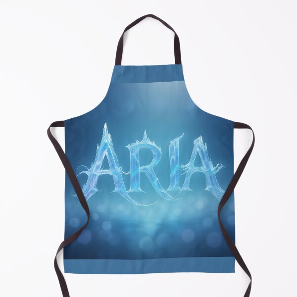 Item preview, ARIA Crystal Wave Name Art – Ethereal Ice Typography on Ocean Blue Bokeh designed and sold by VoidBloom Studio.