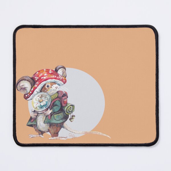 Item preview, Maisie Mouse Big Adventure - spotlight design pale orange background designed and sold by MeganRoseArt.