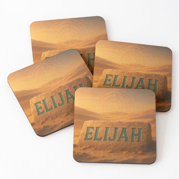 Item preview, ELIJAH Desert Stone Name Print – Sandstone Carving with Turquoise Inlay & Star Map designed and sold by VoidBloom Studio.