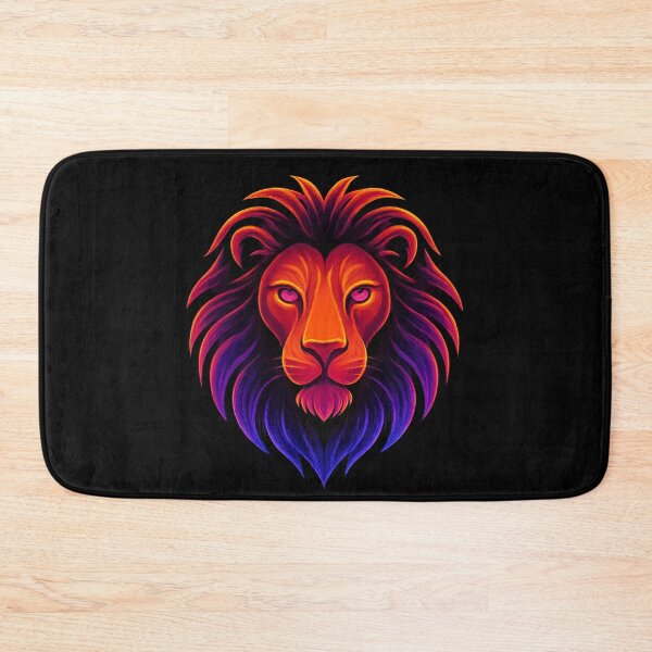 Item preview, Neon Colorful Lion Face – Retro Wild Cat Glow Art designed and sold by Creative.Shop.