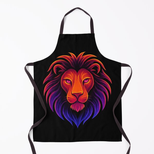 Item preview, Neon Colorful Lion Face – Retro Wild Cat Glow Art designed and sold by Creative.Shop.