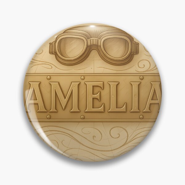 Item preview, AMELIA Aeronaut Name Plate – Vintage Aviation Typography with Brass & Goggles designed and sold by VoidBloom Studio.