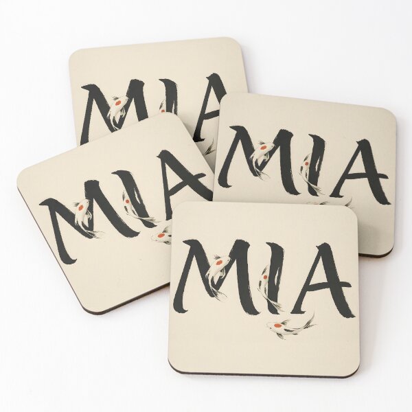 Item preview, MIA Koi Brush Name Print – Japanese Sumi-Ink Typography on Ivory designed and sold by VoidBloom Studio.