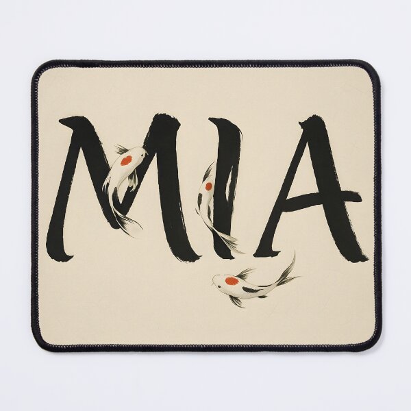 Item preview, MIA Koi Brush Name Print – Japanese Sumi-Ink Typography on Ivory designed and sold by VoidBloom Studio.