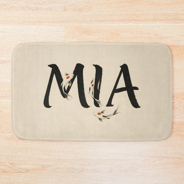 Item preview, MIA Koi Brush Name Print – Japanese Sumi-Ink Typography on Ivory designed and sold by VoidBloom Studio.