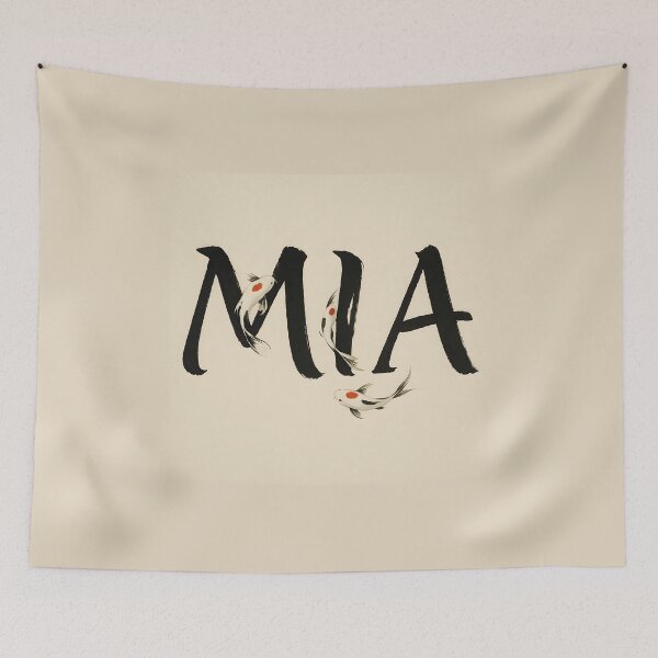 Item preview, MIA Koi Brush Name Print – Japanese Sumi-Ink Typography on Ivory designed and sold by VoidBloom Studio.
