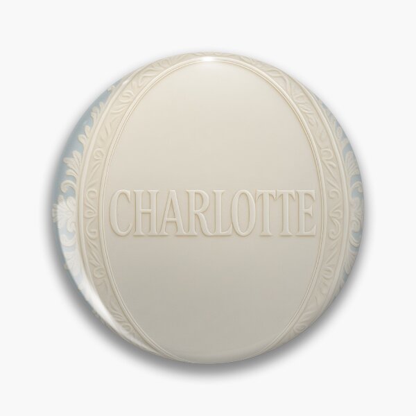Item preview, CHARLOTTE Regency Cameo Name Print – Ivory Emboss on Powder-Blue Damask designed and sold by VoidBloom Studio.