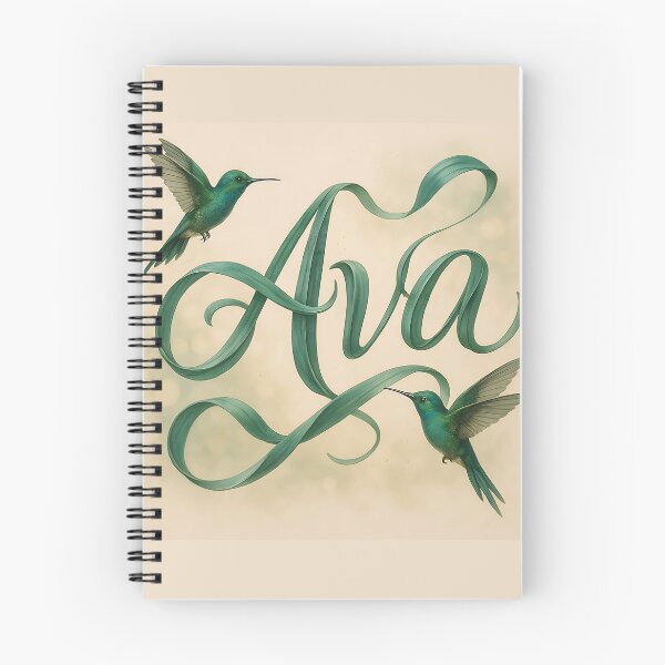 Item preview, AVA Hummingbird Silk Script – Botanical Calligraphy Name Print designed and sold by VoidBloom Studio.
