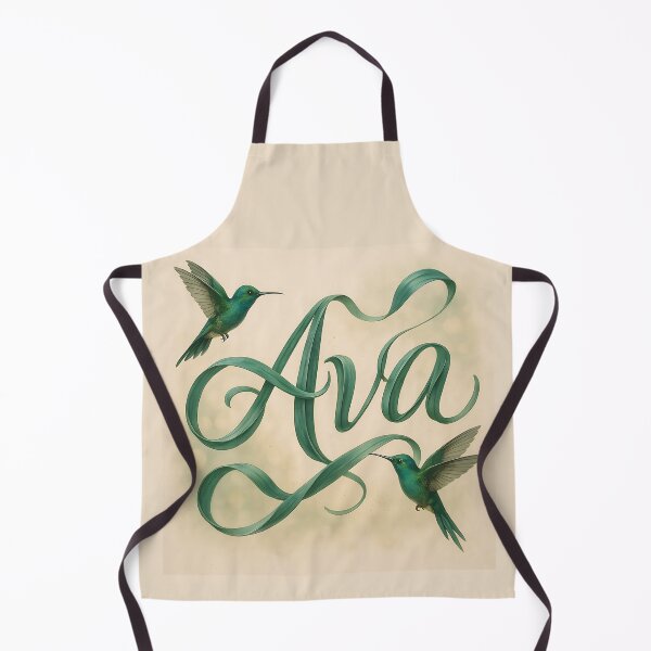 Item preview, AVA Hummingbird Silk Script – Botanical Calligraphy Name Print designed and sold by VoidBloom Studio.
